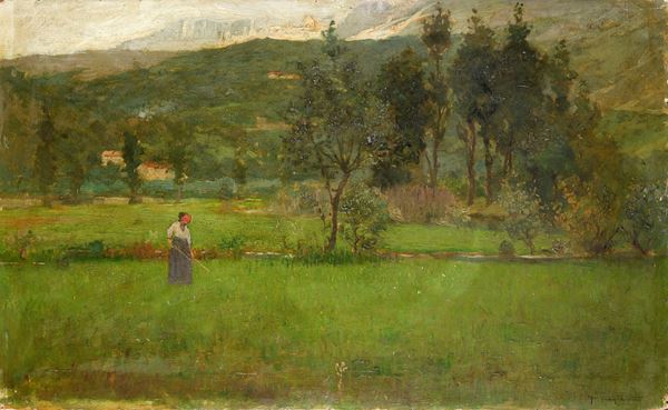 Pietro Fragiacomo - Donna sul prato