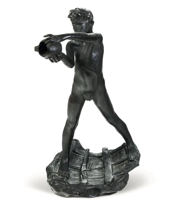 Fonditore napoletano del XIX-XX secolo Ragazzo con brocca