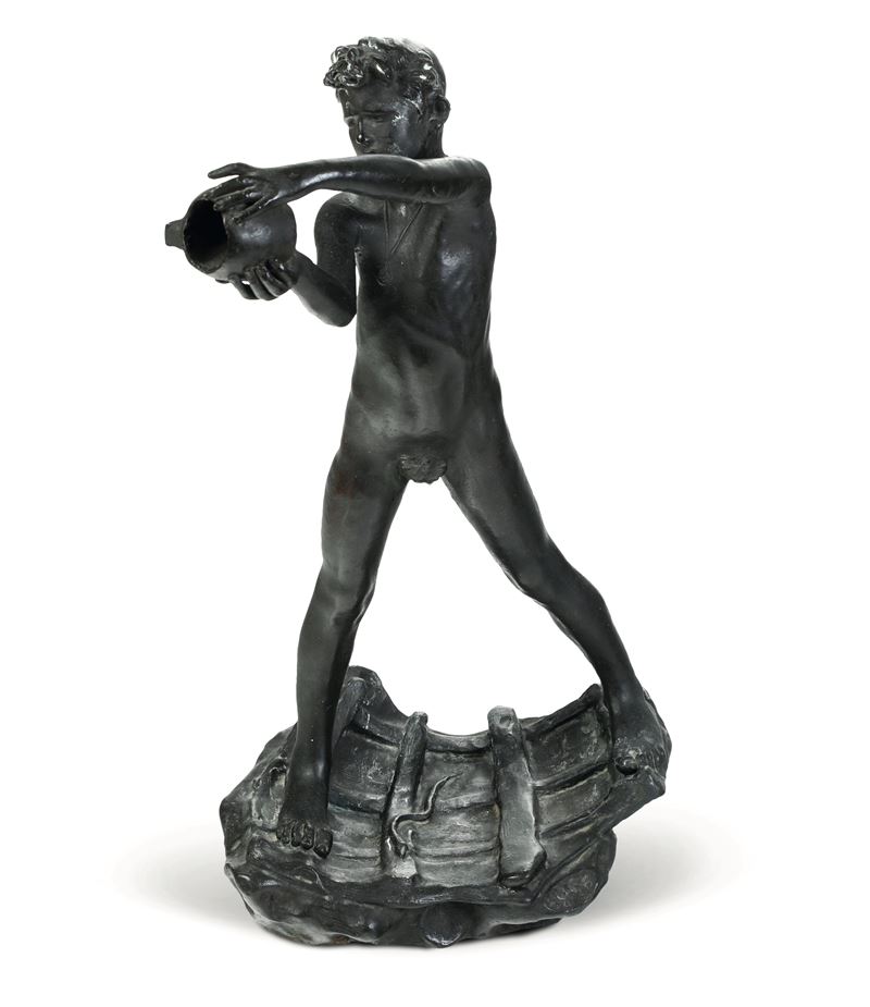 Fonditore napoletano del XIX-XX secolo Ragazzo con brocca  - Auction 19th-20th Century Sculpture - Cambi Casa d'Aste