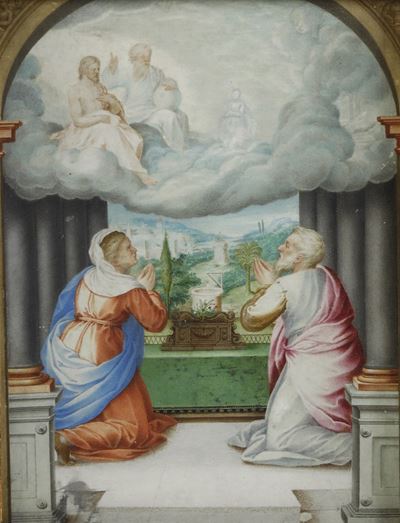 Annunciazione, tempera su pergamena