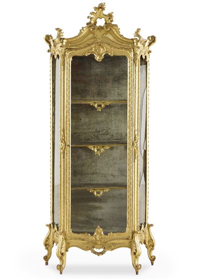 Vetrina in Legno Dorato. Fine del XIX - Inizio del XX Secolo