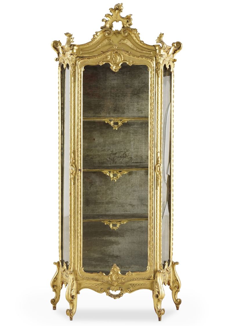 Vetrina in legno dorato. Fine del XIX - inizio del XX secolo  - Asta Antiquariato - Cambi Casa d'Aste