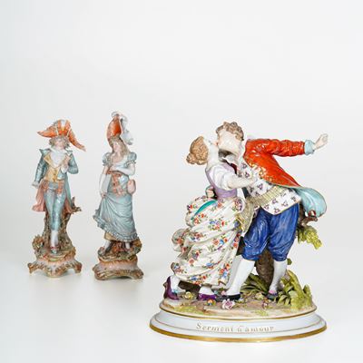 Un Gruppo e una Coppia di Figurine.germania, Rudolstadt-volkstedt, e Probabilmente Inghilterra, X...