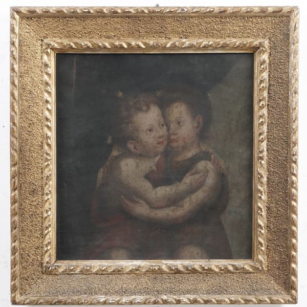 Scuola del XVII secolo Gesù Bambino e San Giovannino