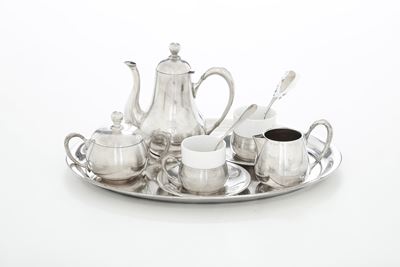 Servizio da tè e caffè, Argento fuso e sagomato, Europa, seconda metà del XX secolo