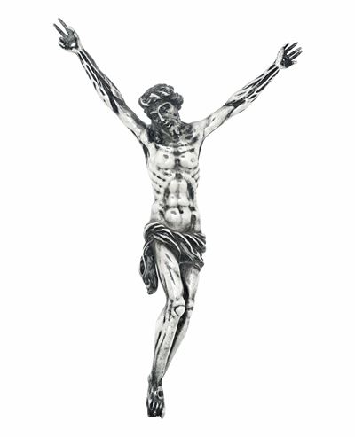 Manifattura artistica italiana, Firenze (?), Corpus Christi in argento fuso e cesellato, XX secol...