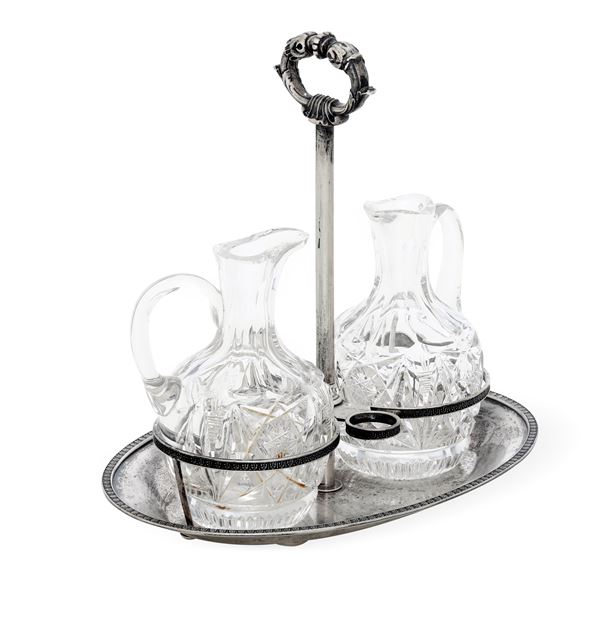 Acetoliera. Argenteria milanese del XX secolo, argentiere S.AN. Fabbrica Italiana argenterie di Alignani Pasquale & Alignani Mariano per Montres e Bijoux