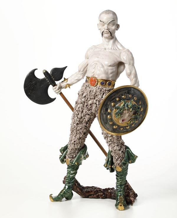 Grande scultura di guerriero. Firenze, G. Danti, seconda metà del XX secolo.