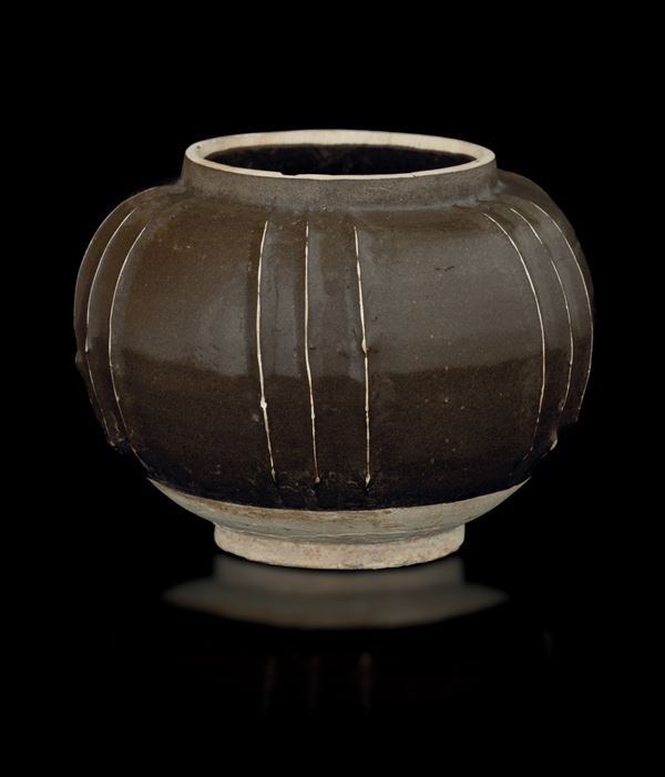 Piccola giara Cizhou-type in gres, Cina, Dinastia Song (960-1279)