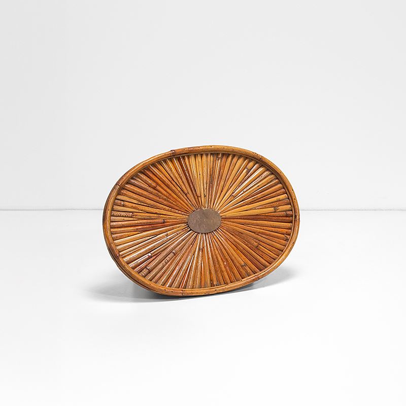 Gabriella Crespi : Vassoio in bambù con dettagli in ottone.  - Asta Fine Design - Cambi Casa d'Aste