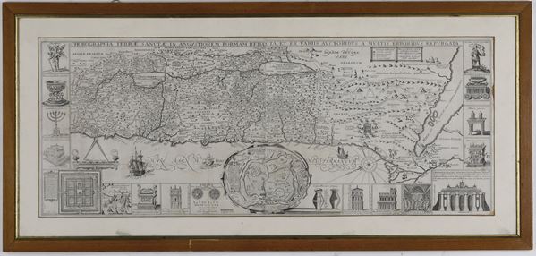 J. Tirinus - Coreografia della Terra Santa Chorographia Terrae Sanctae in angustiorem formam redacta, et ex variis auctoribus a multis erroribus expurgata. Senza indicazioni tipografiche. Probabilmente Anversa o Amsterdam dopo il 1630
