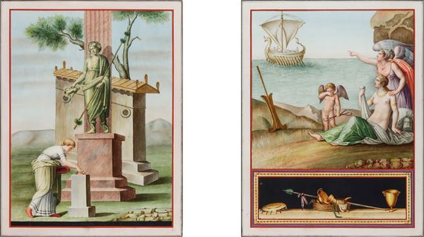 Michelangelo Maestri - Mito di Atena, Infanzia di Dionisio, Scena di sacrificio, L’abbandono di Arianna a Nasso