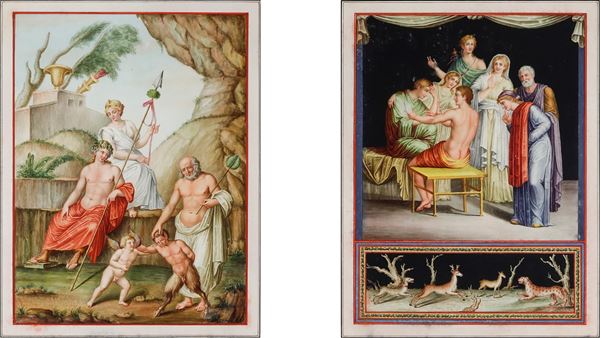 Michelangelo Maestri - Dionisio e Arianna, Scena mitologica, Le tre grazie, Scena di compianto