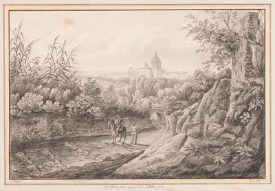 Paesaggio romano, matita nera su carta, 1831