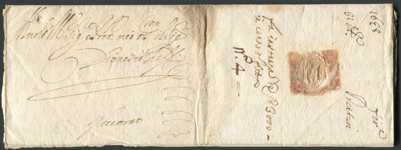 1638 - Lettera da Firenze a Livorno del 31 ottobre.  - Asta Filatelia e Storia Postale - Cambi Casa d'Aste