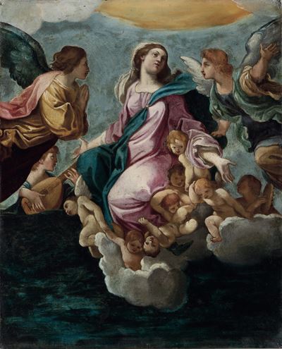 Assunzione della Vergine, olio su rame