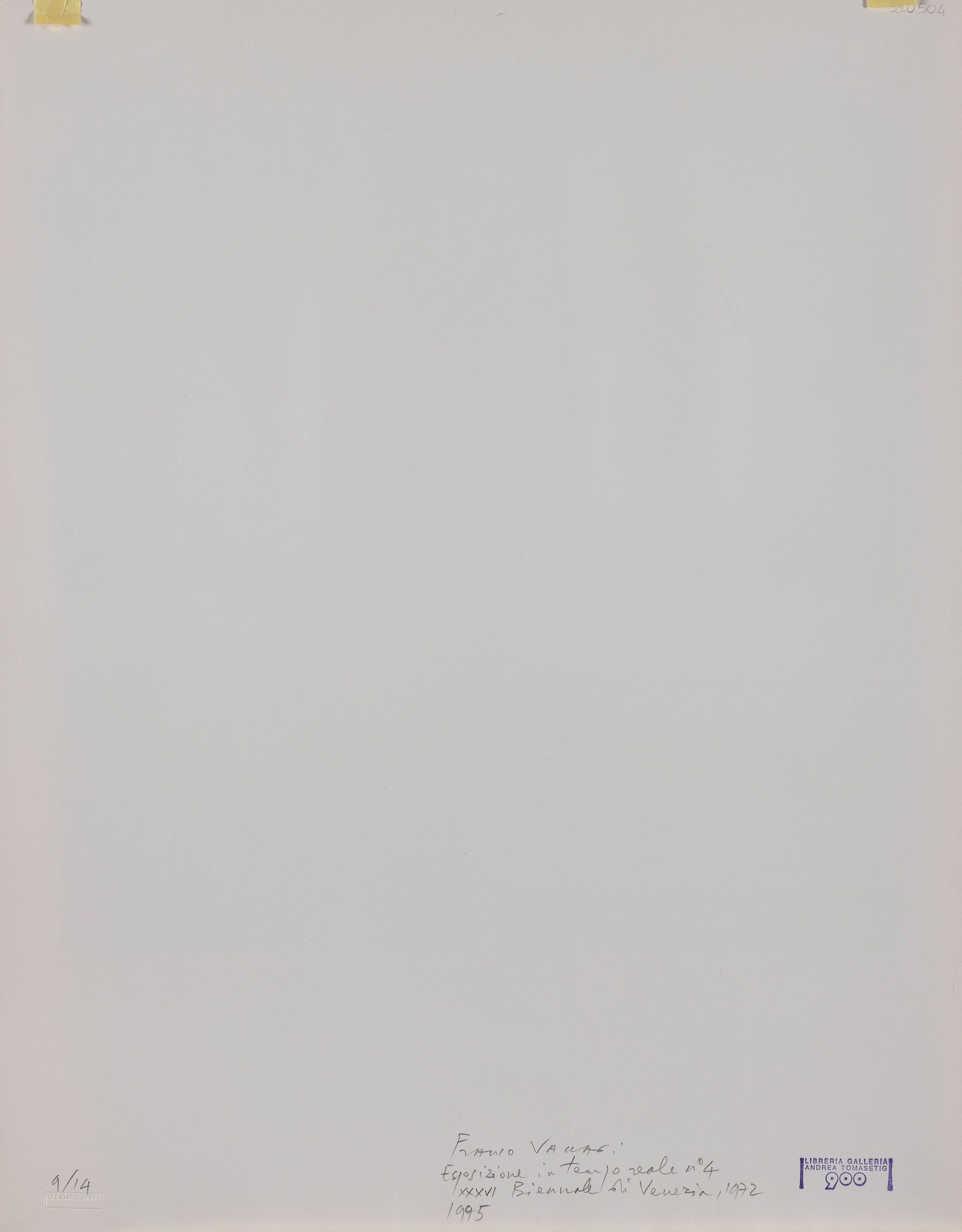 Franco Vaccari - Esposizione in Tempo Reale N°4: Lascia su Queste Pareti una Traccia Fotografica ...