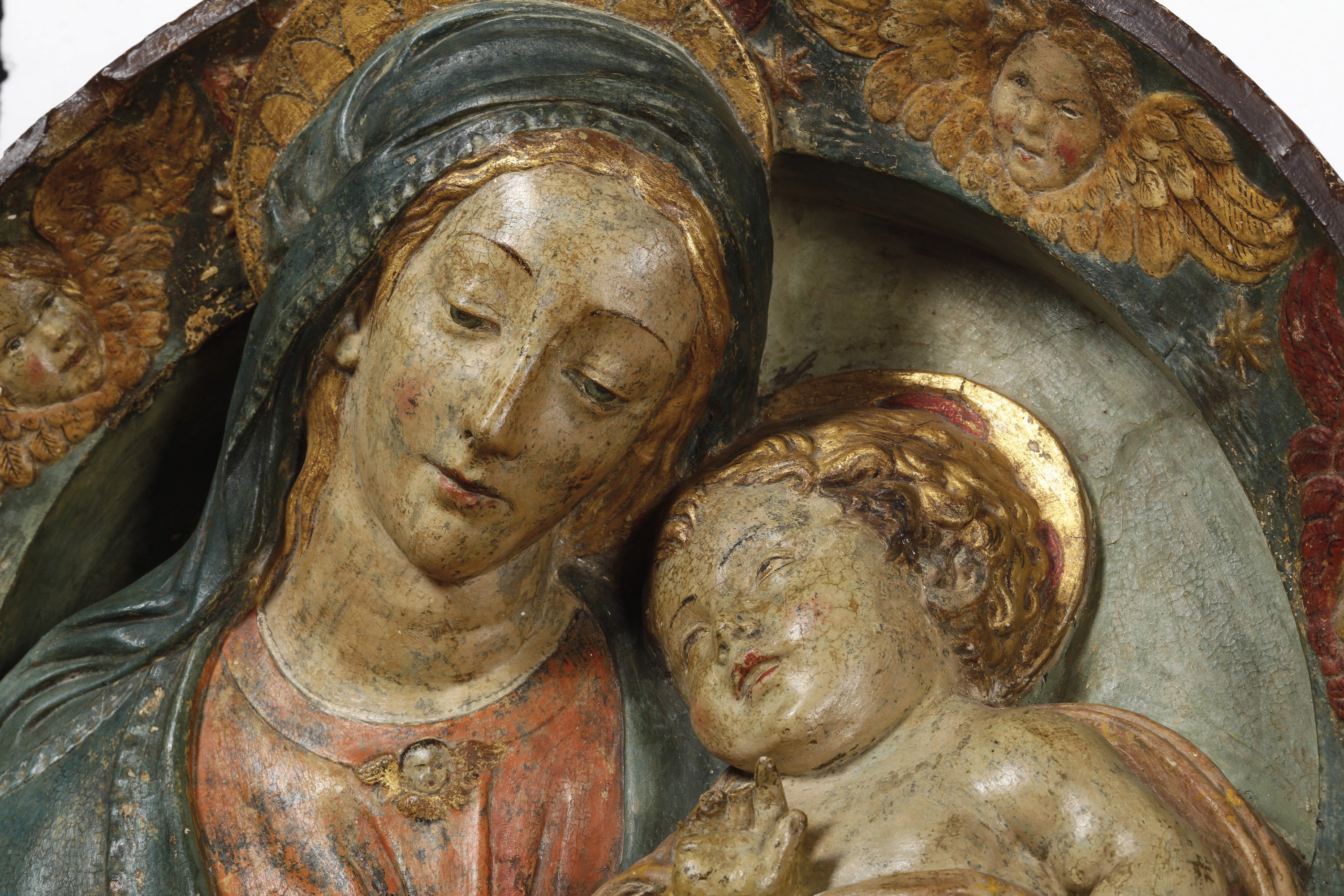 Benedetto da Maiano - Firenze, Seconda Metà del XV Secolo Importante Rilievo Raffigurante Madonna...