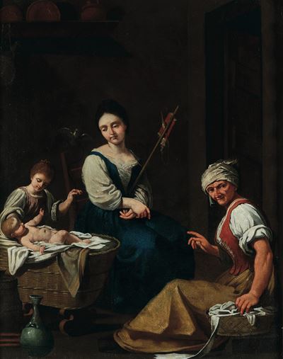 Scena di Interno con Filatrice e Balie
