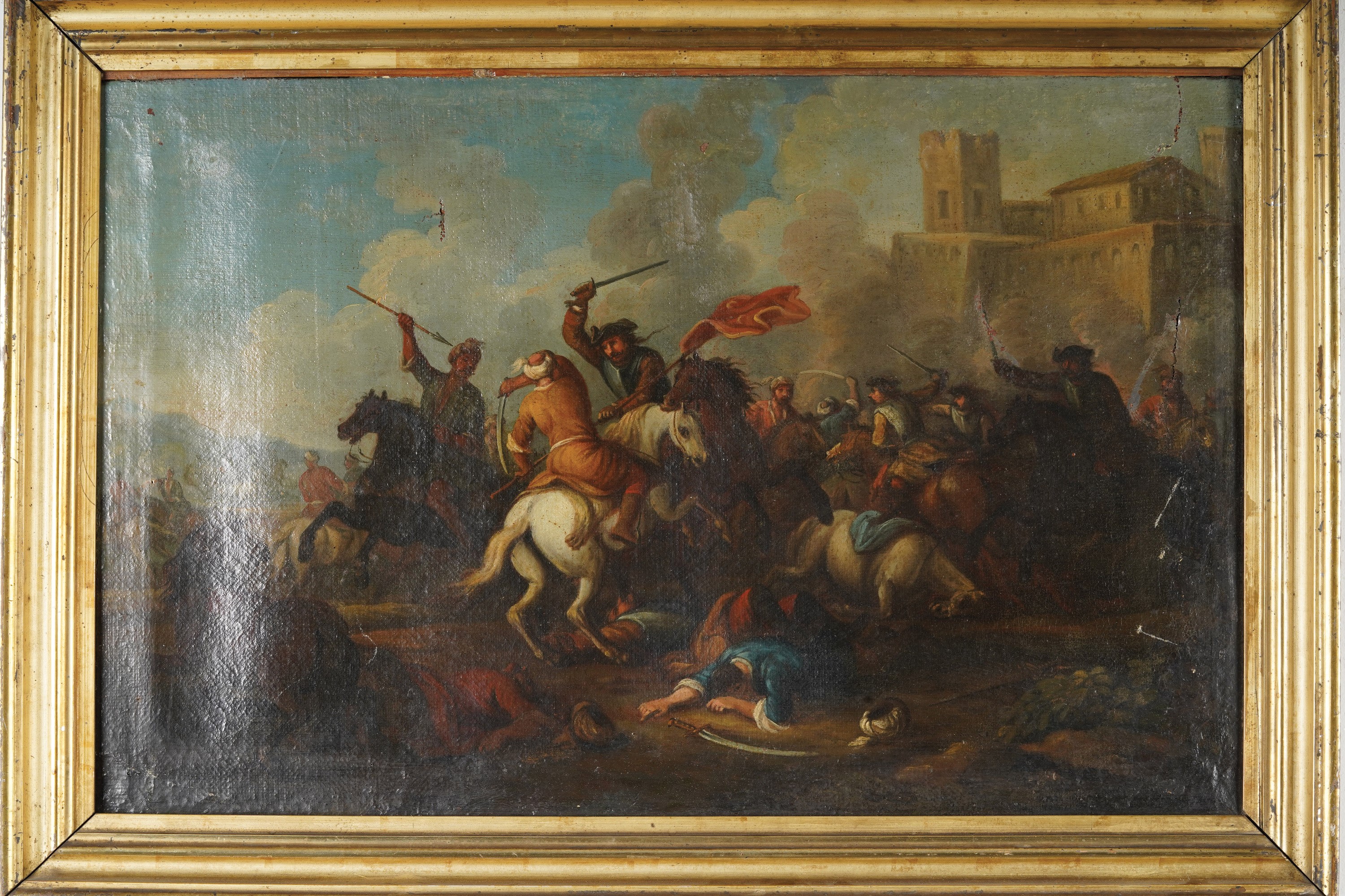 Scuola del XVIII Secolo Scontro di Cavalleria