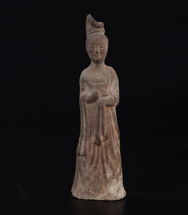 Figura di fanciulla in terracotta, Cina, Dinastia Song (960-1279)