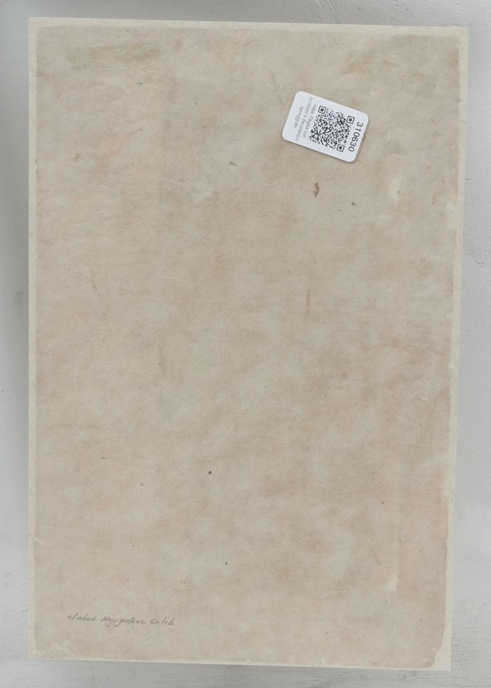 India. Pagina con Iscrizioni e Decorazioni Lumeggiate