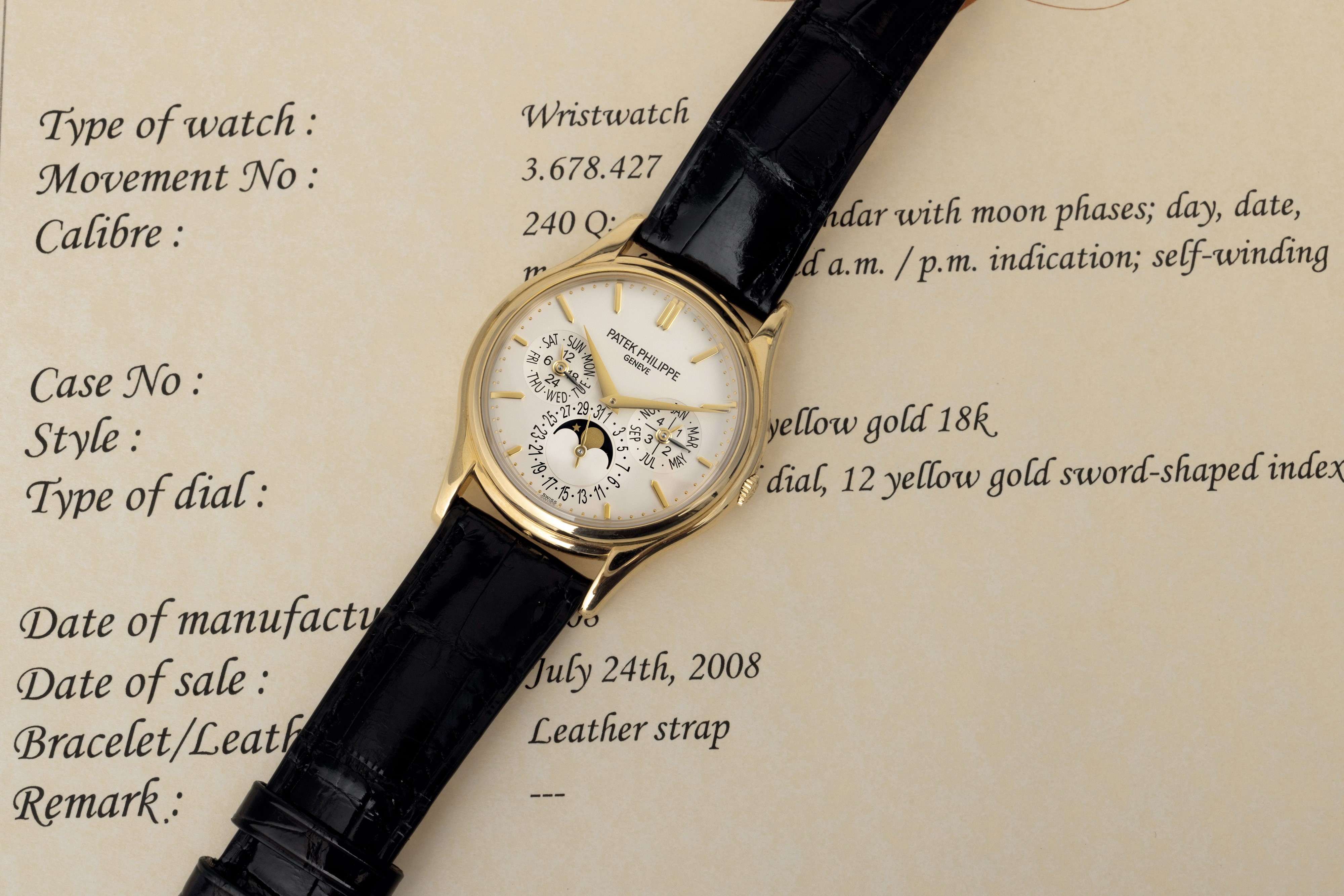 Patek Philippe - Orologio da Polso Ref 5140j Calendario Perpetuo in Oro Giallo 18k con Indicazion...
