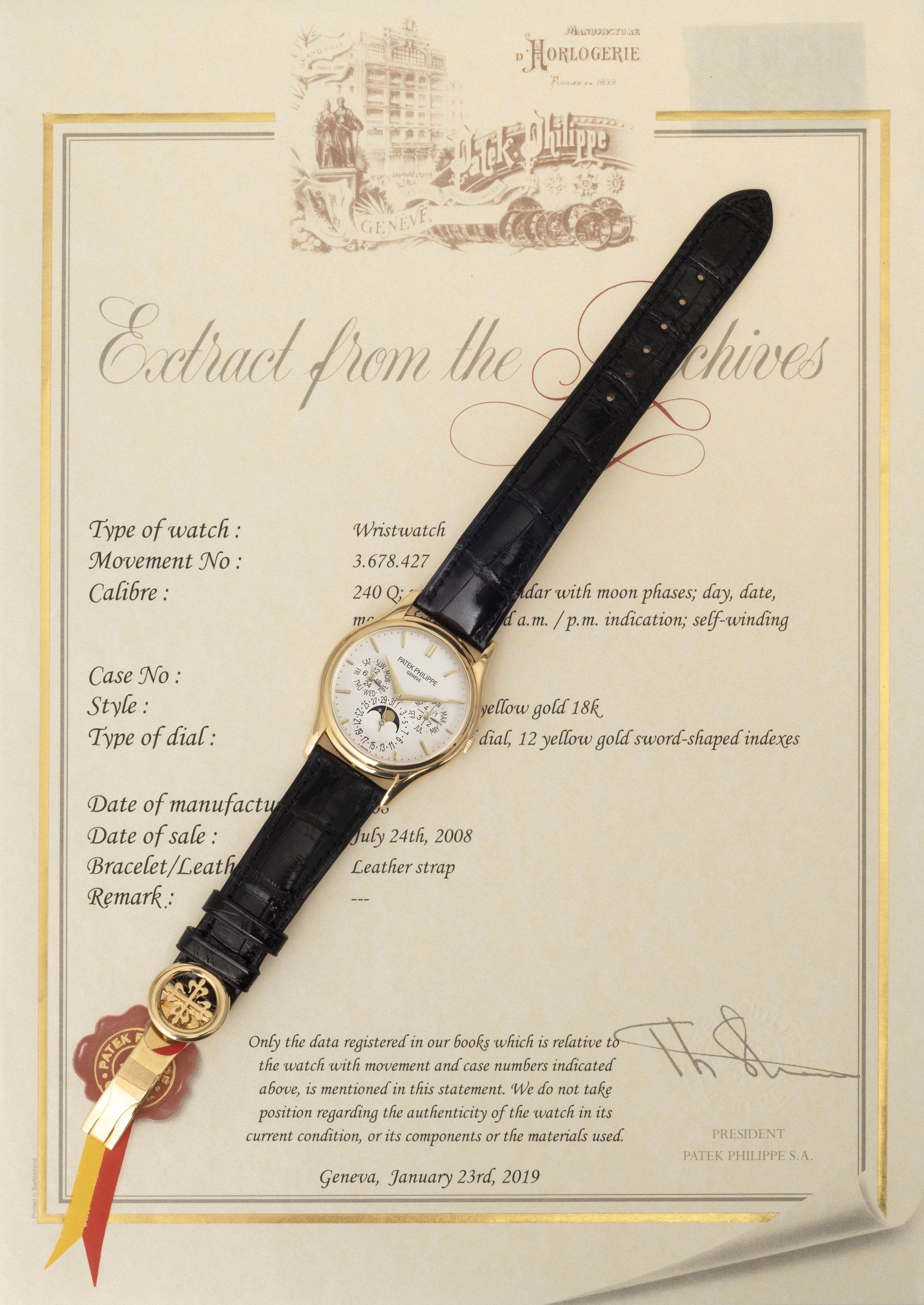 Patek Philippe - Orologio da Polso Ref 5140j Calendario Perpetuo in Oro Giallo 18k con Indicazion...
