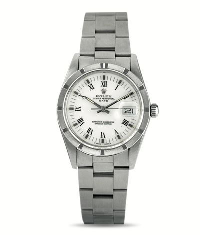 Oyster Perpetual Date Ref 15010 in Acciaio Quadrante Bianco Numeri Romani