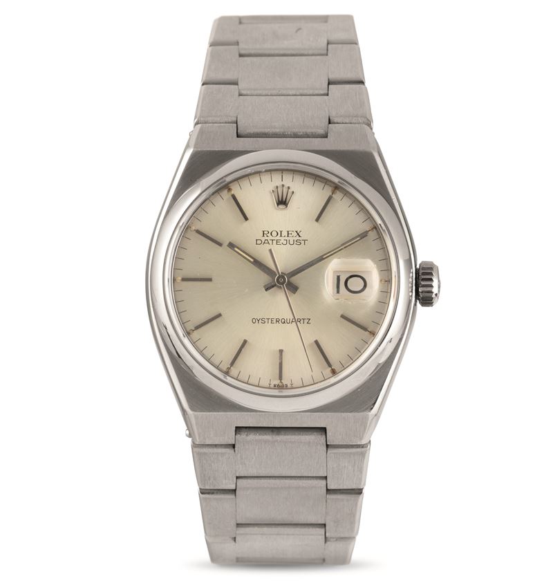 Rolex : Oysterquartz ref 17000 in acciaio con datario, quadrante Argentè Mark I movimento al quarzo  - Asta Orologi da Polso - Cambi Casa d'Aste