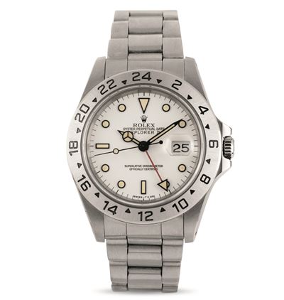 Sportivo e Ricercato Explorer II Ref 16570 in Acciaio, con Raro Quadrante Bianco "chicchi di Mais...