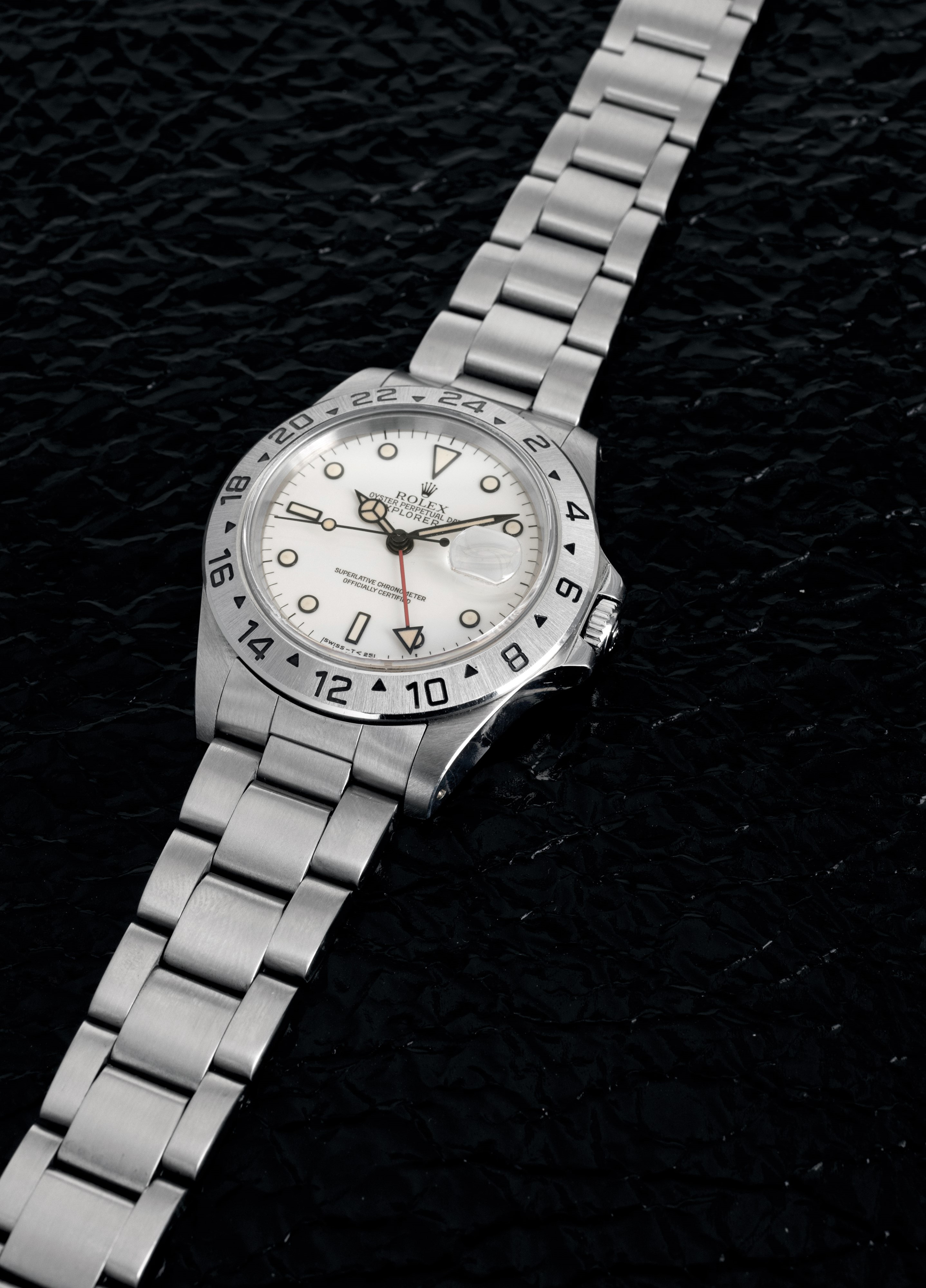 Rolex - Sportivo e Ricercato Explorer II Ref 16570 in Acciaio, con Raro Quadrante Bianco "chicchi...