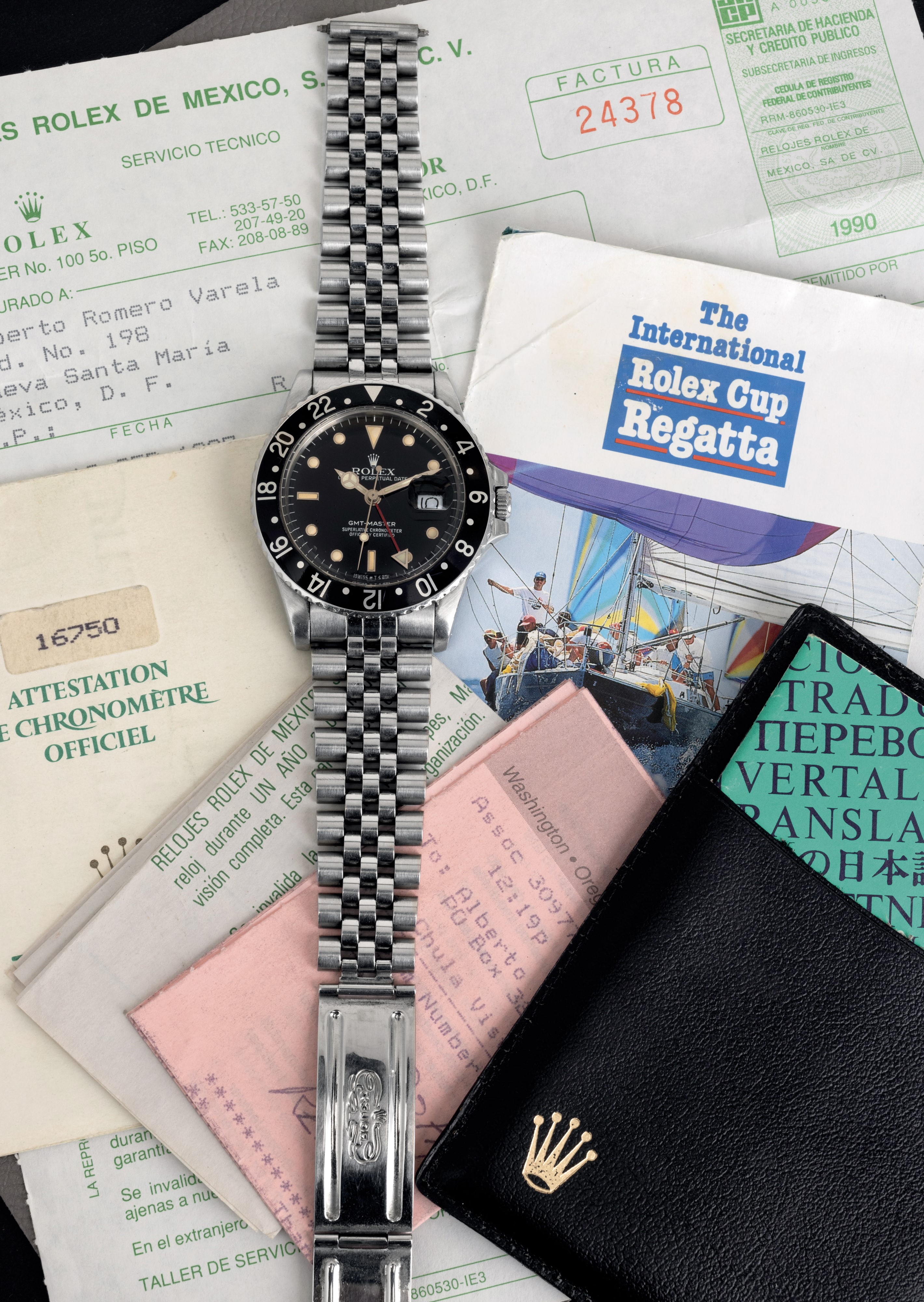 Rolex - Gmt Master Ref 16750, in Acciaio con Ghiera Girevole Bidirezionale Nera, Quadrante Nero I...
