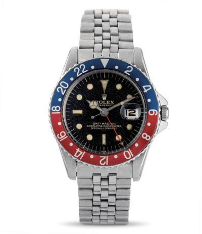 Gmt Master Pepsi Ref 1675 Gilt Radiale in Acciaio con Ghiera Girevole Bicolore, Bracciale Acciaio...