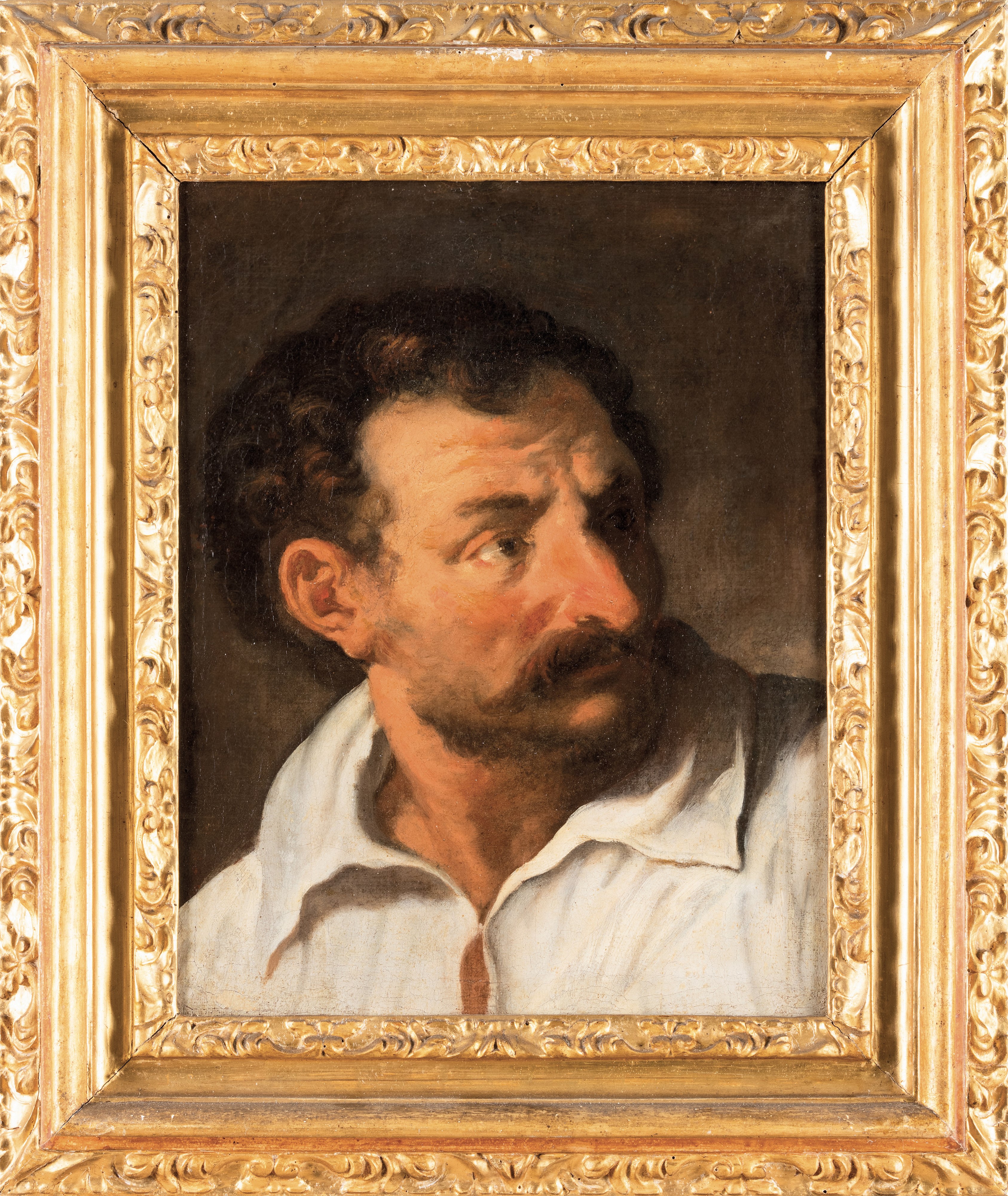 Francesco Zugno - Ritratto di uomo con camicia bianca, olio su tela