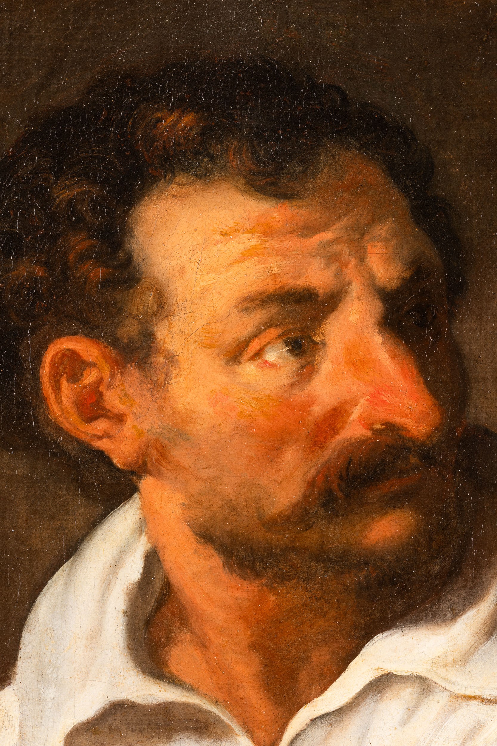 Francesco Zugno - Ritratto di uomo con camicia bianca, olio su tela