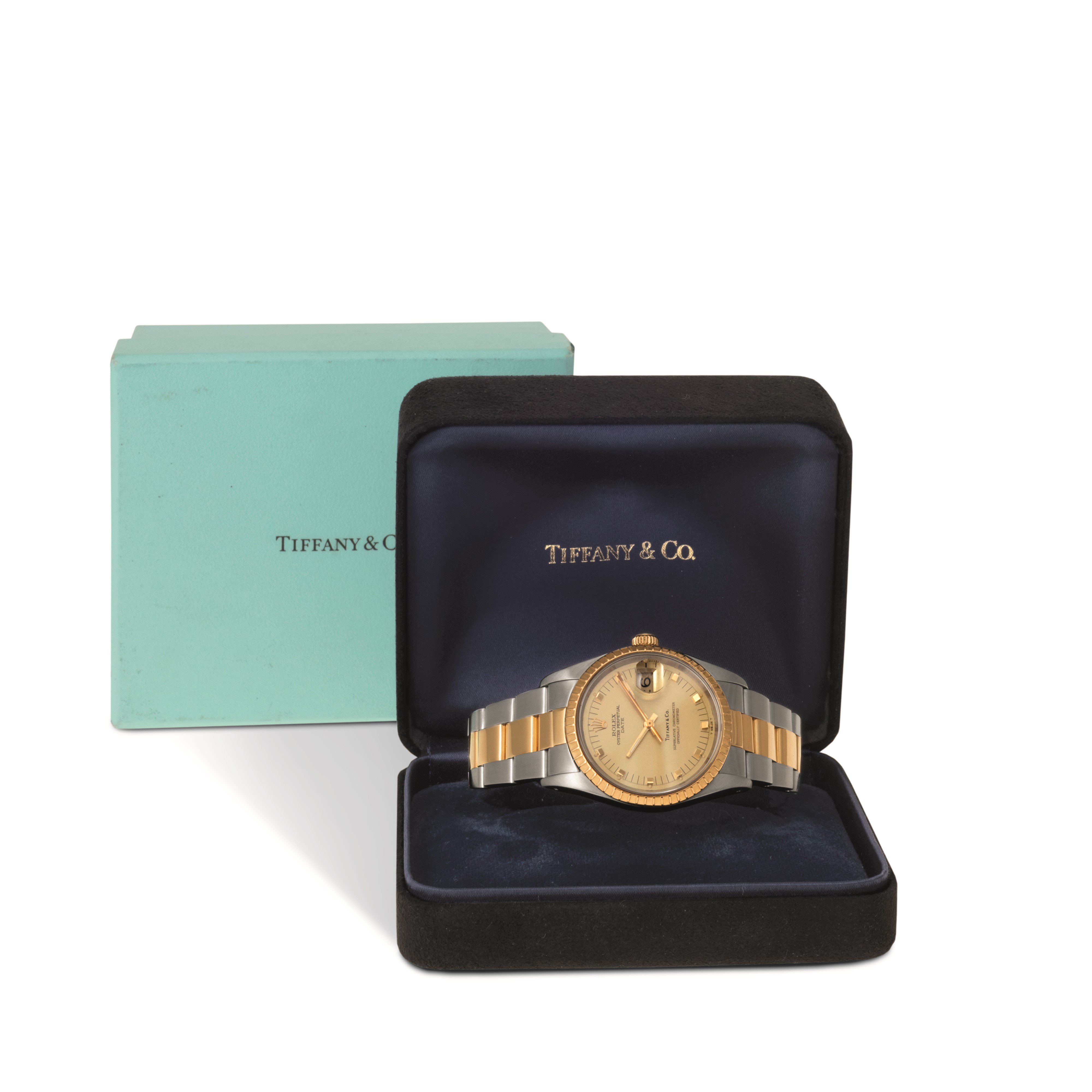 Rolex - Raro Date Ref 15203, Quadrante Double Signed Tiffany con Indici Obliqui, Ghiera Godronata...