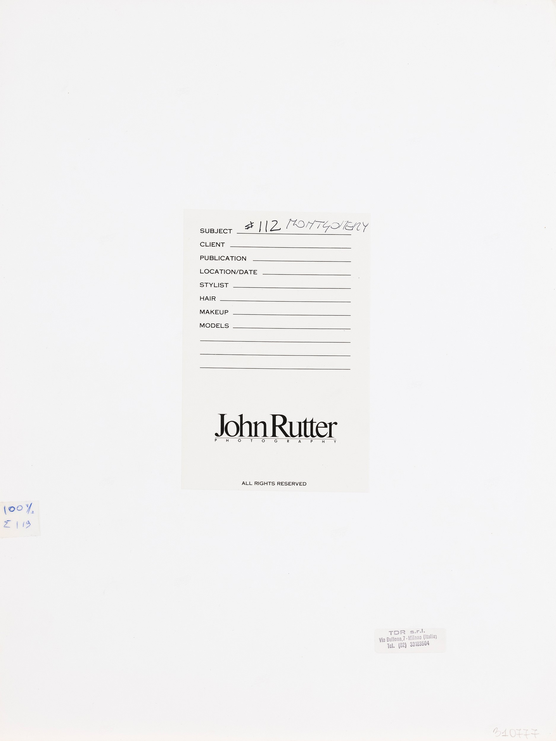 John Rutter - #112 Montgomery