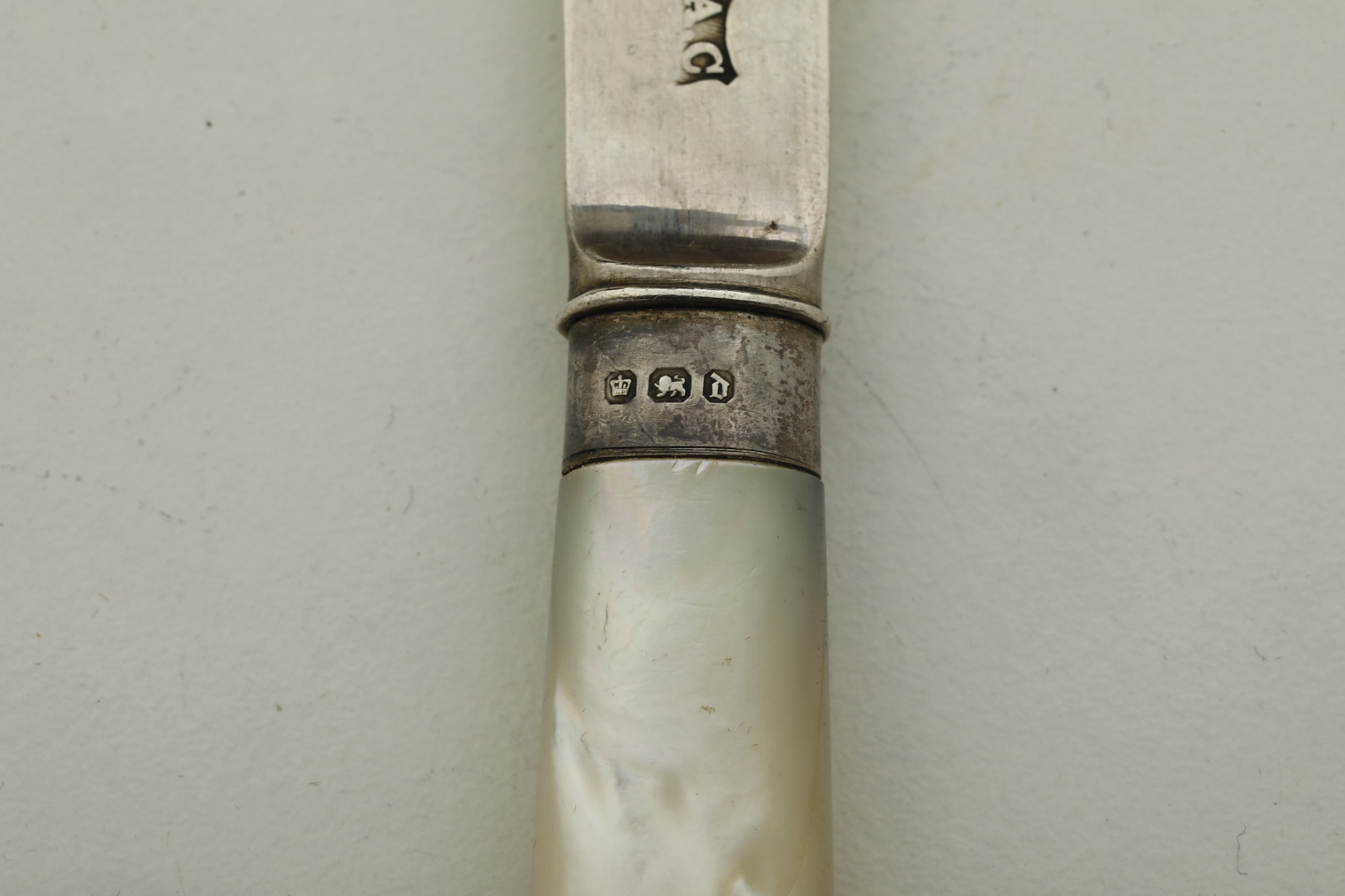 Argentiere Alexander Clark, Servizio di posate con impugnature in madreperla (Sheffield, 1896)