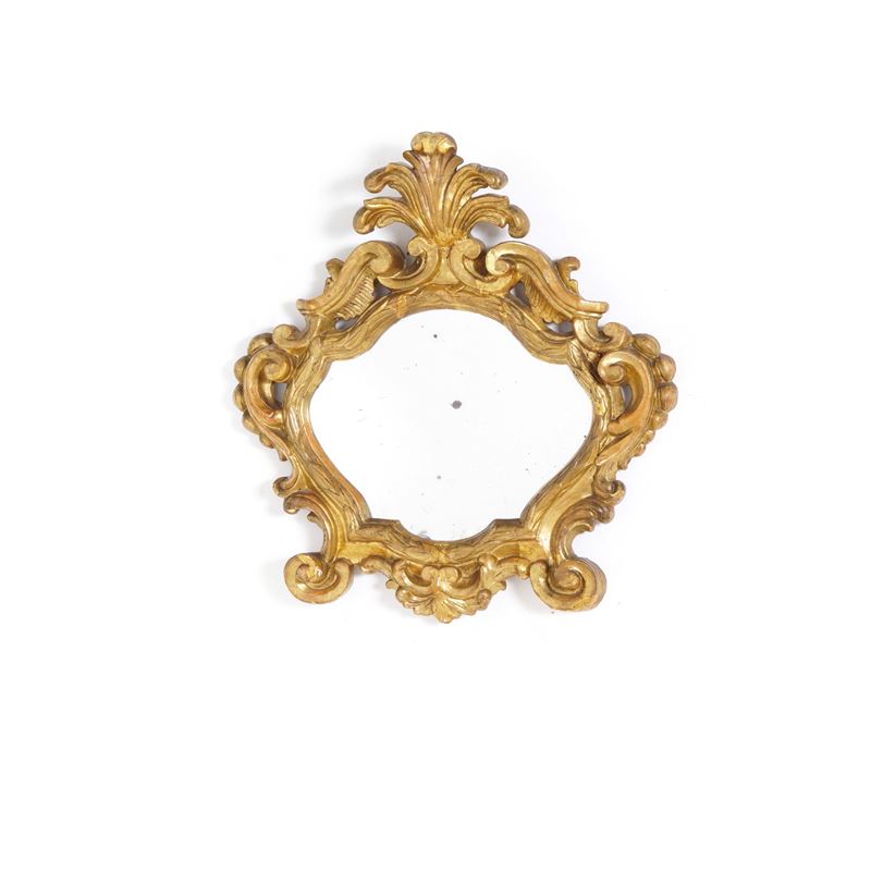 Specchiera in stile Luigi XIV in legno intagliato e dorato. Piemonte, XIX secolo  - Auction Antiques - Cambi Casa d'Aste