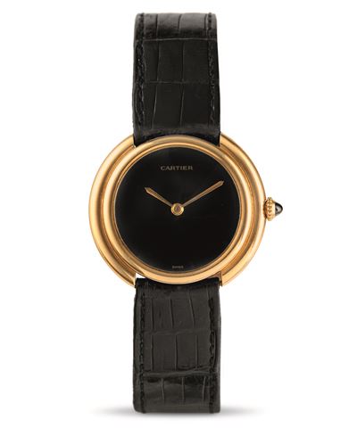 Raro Vendome Ellipse Quadrante in Onice in Oro Giallo 18k con Punzone D'importazione Brasiliano Z...