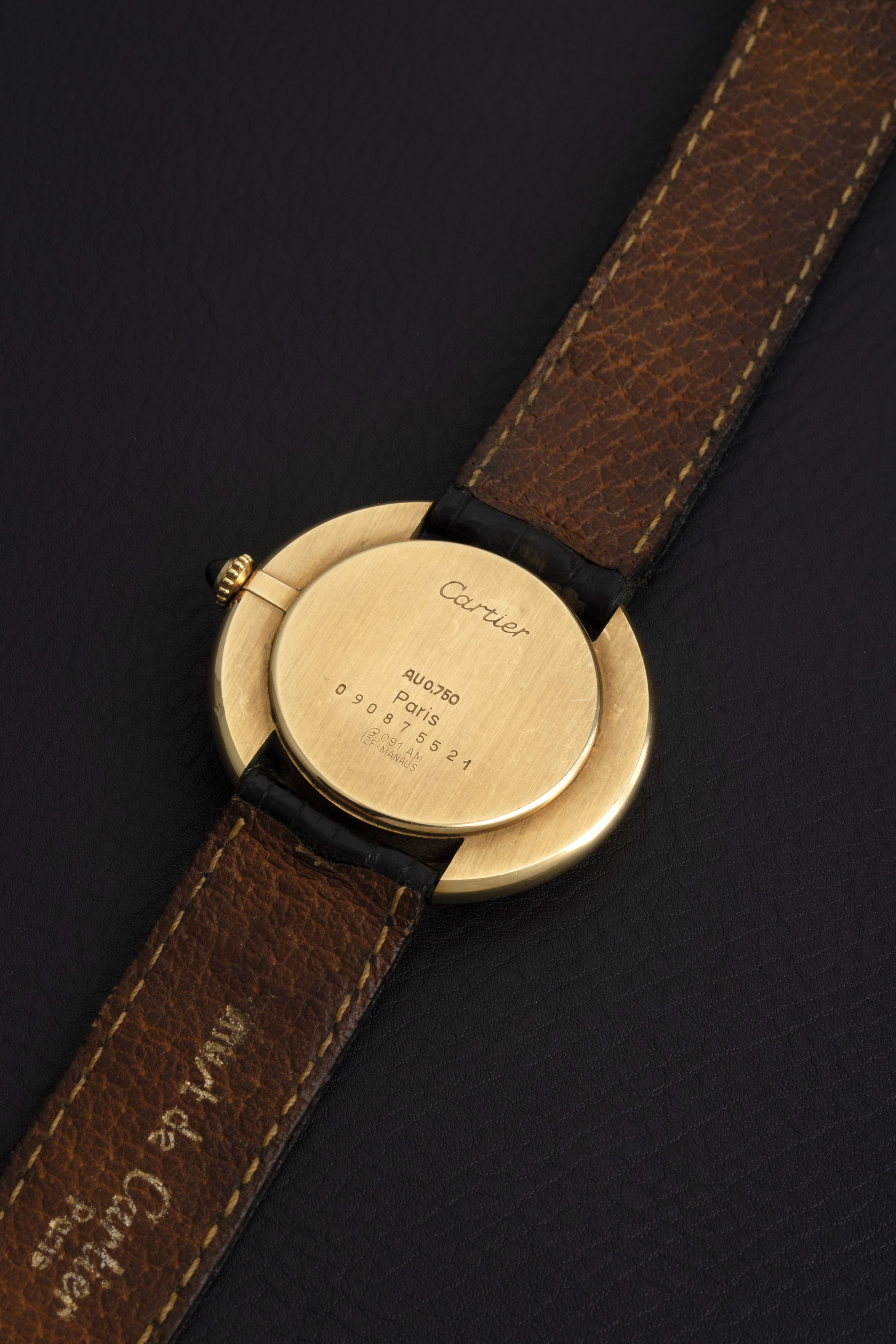Cartier - Raro Vendome Ellipse Quadrante in Onice in Oro Giallo 18k con Punzone D'importazione Br...