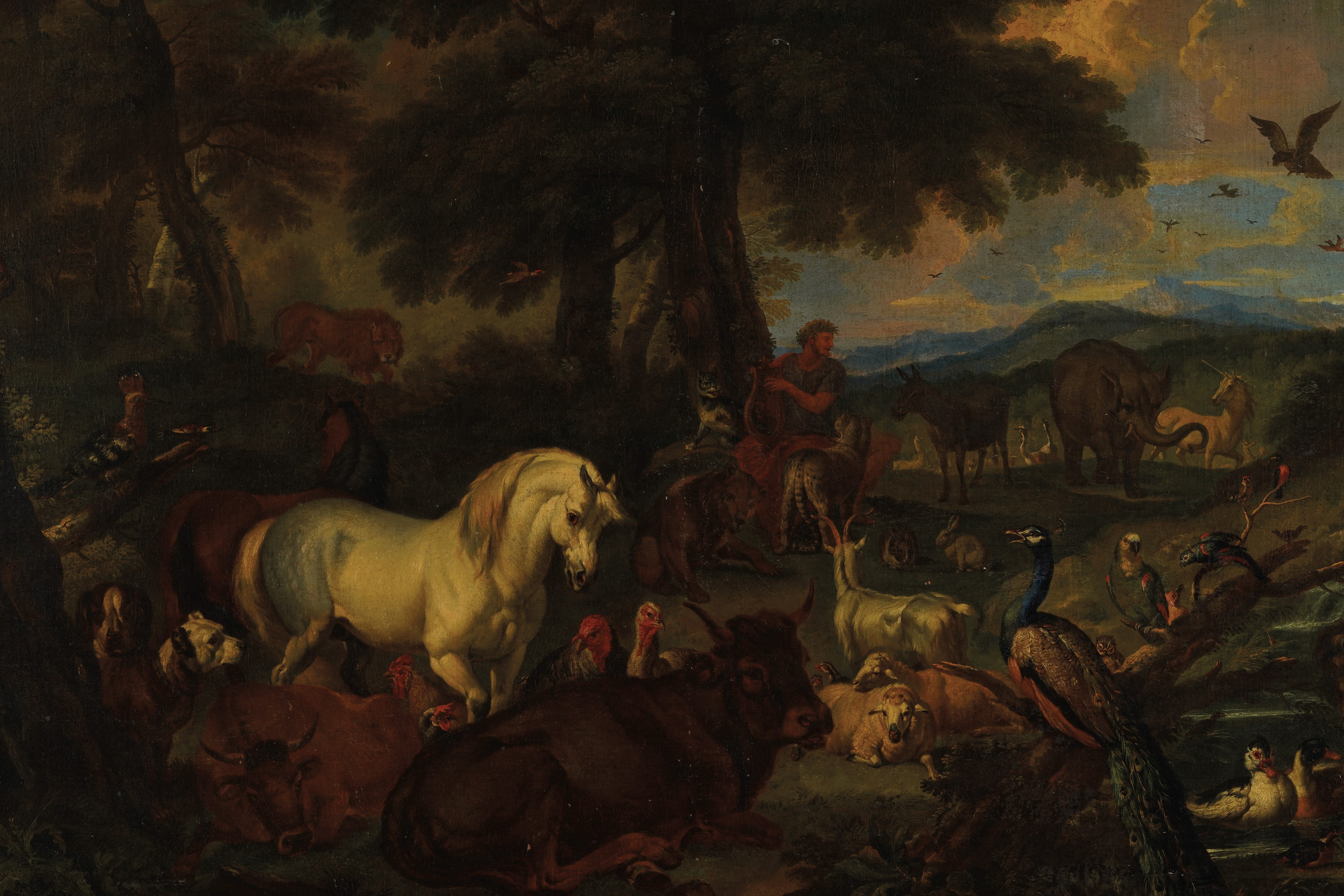 Pieter Mulier Detto Cavalier Tempesta - Orfeo incanta gli animali, olio su tela