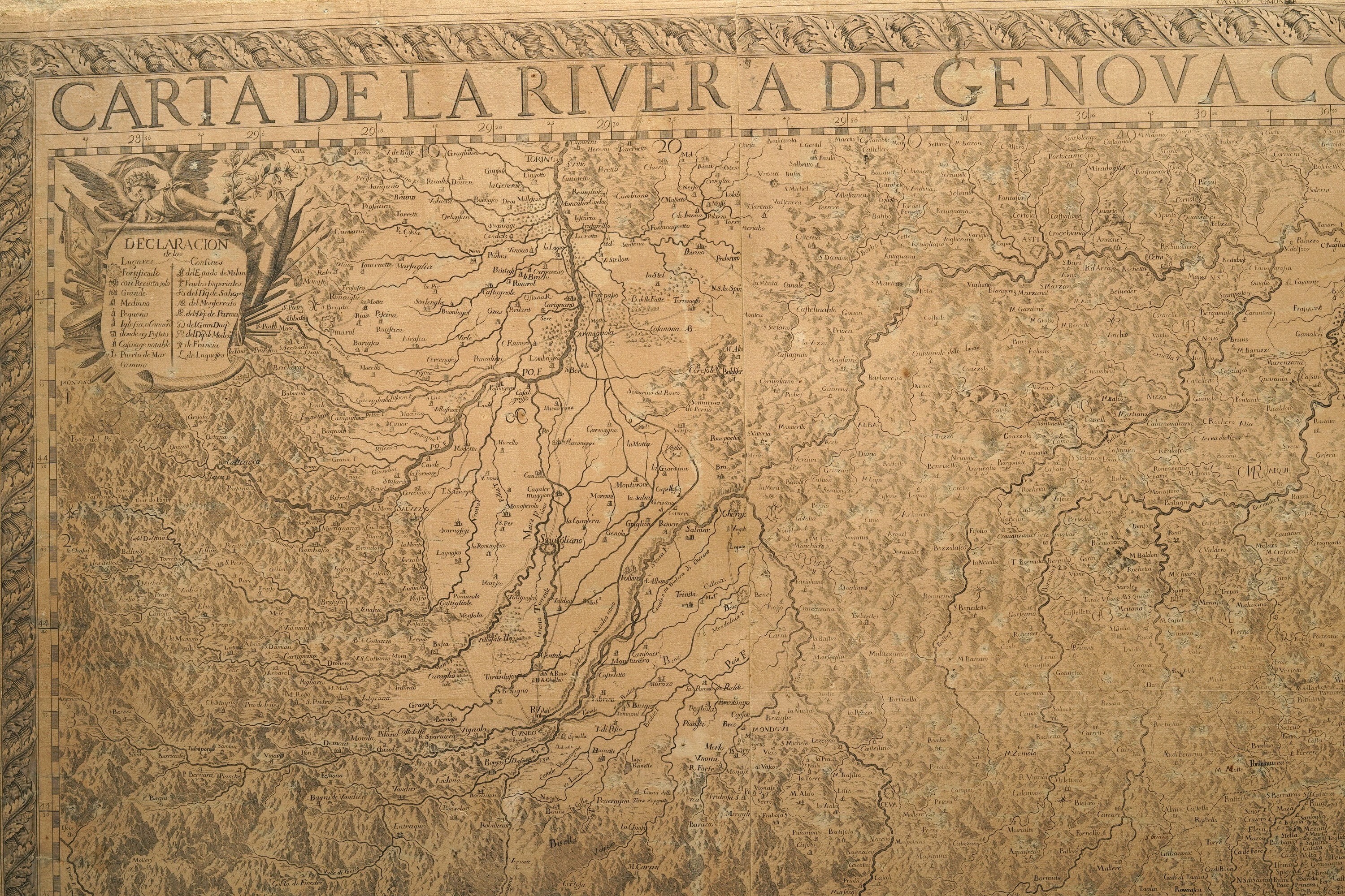 Chafrion, Carta della Riviera di Genova con confini e vie, 1685