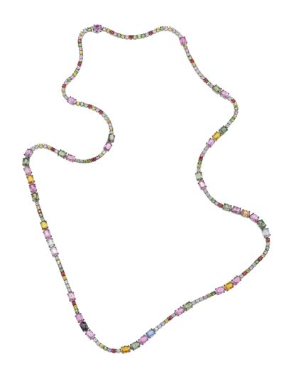Sautoir con Corindoni Mix Color, Scaldati e Diamanti