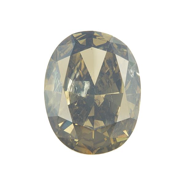 Diamante fancy dark yellow-brown, taglio ovale brillante, di ct 12.05