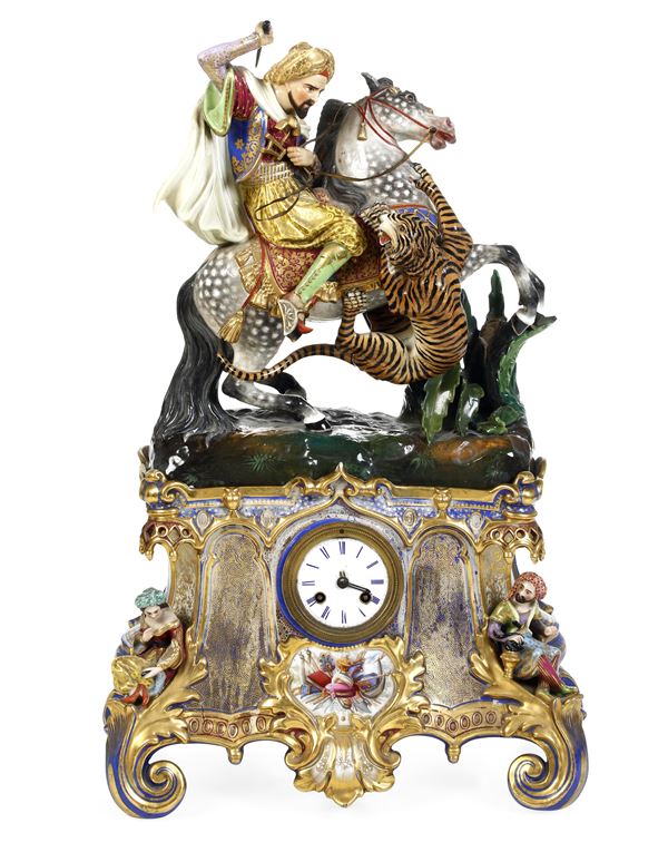 Monumentale orologio da camino Francia, Limoges, Manifattura di Michel e Valin (1833-1879), 1839 circa 