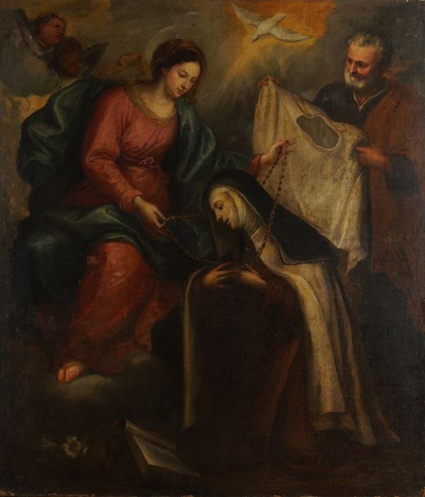 Scuola genovese del XVII secolo Trasfigurazione di Sant’Anna