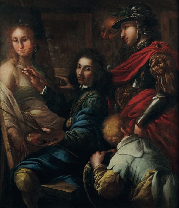 Filippo Abbiati - Autoritratto in veste di Apelle alla corte di Vienna