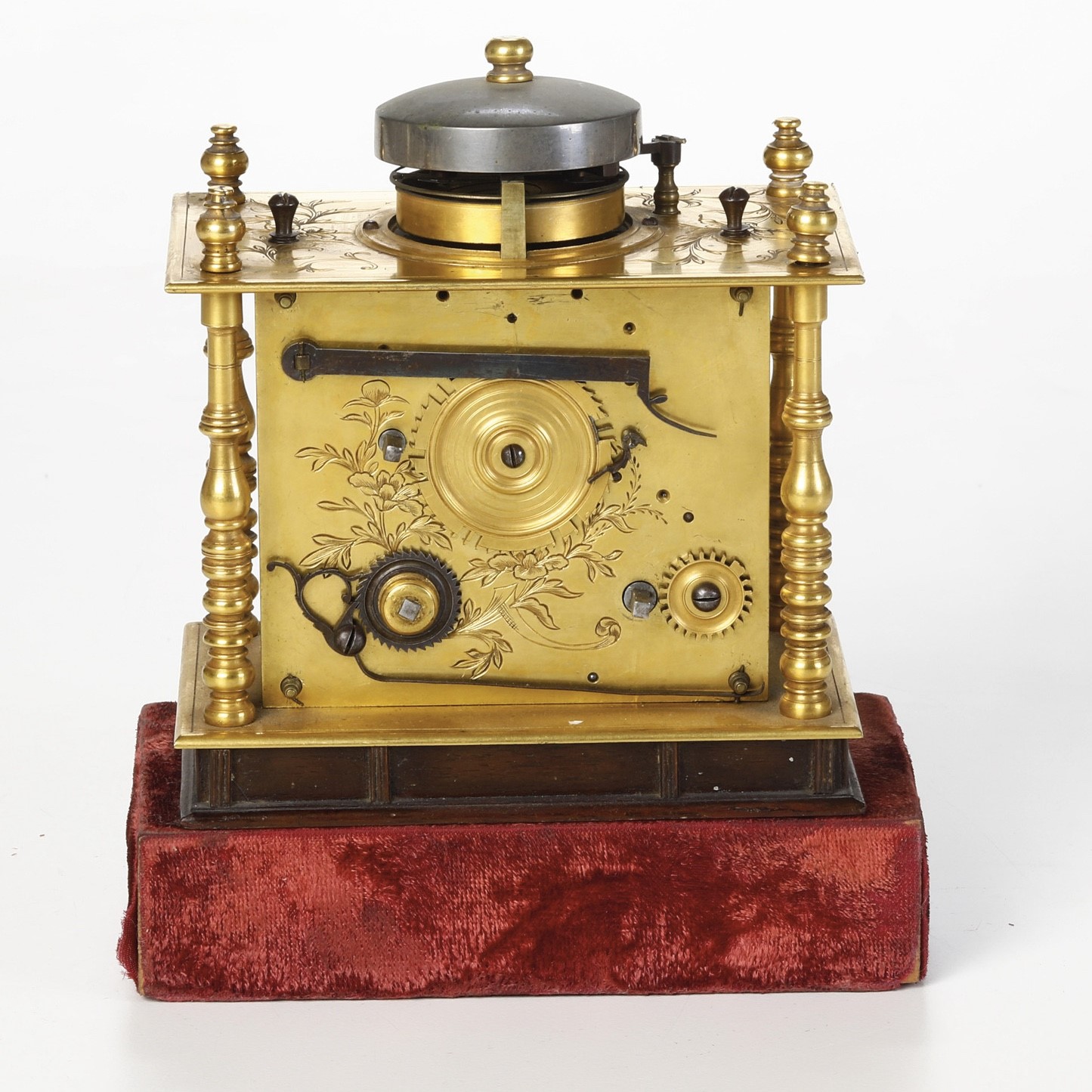 Orologio da tavolo, Germania, XVIII-XIX secolo, bronzo dorato